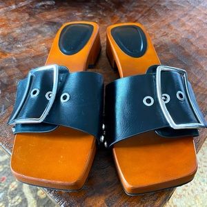 Zara black flat sandals